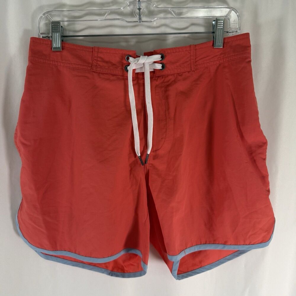 ONIA Swim Trunks Men's 30 Coral Drawstring Zip Pocket 5" Inseam